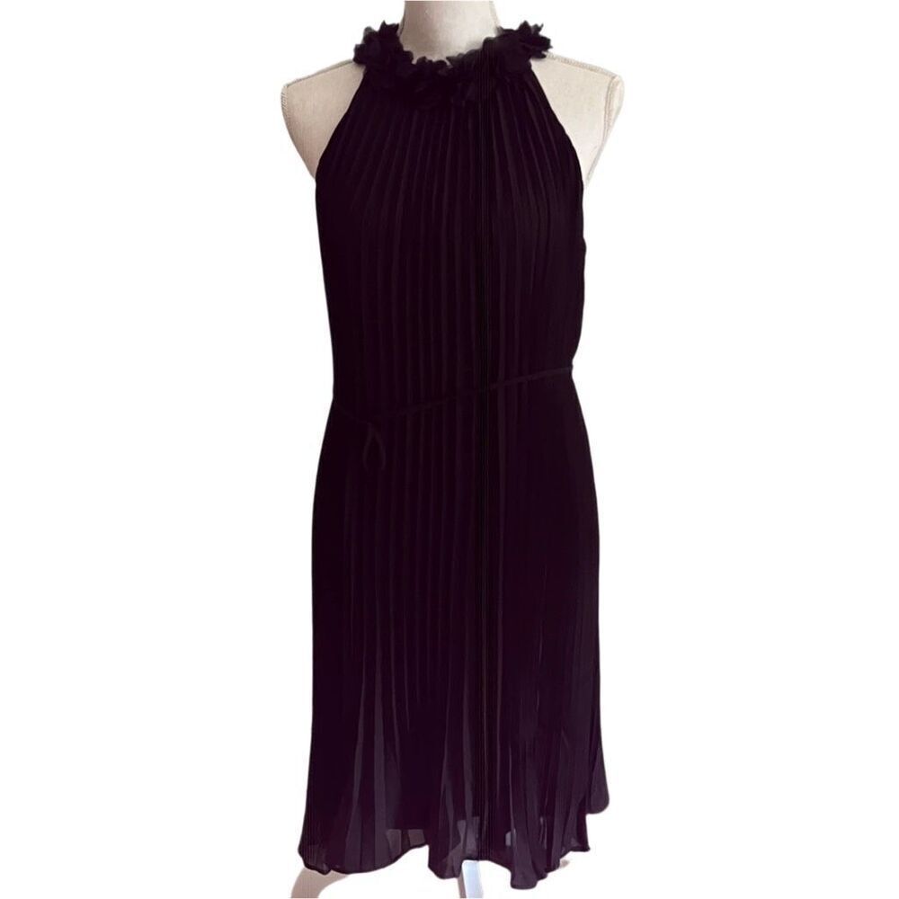 Nicole Miller New Your size XS halter necklace. Black chiffon.